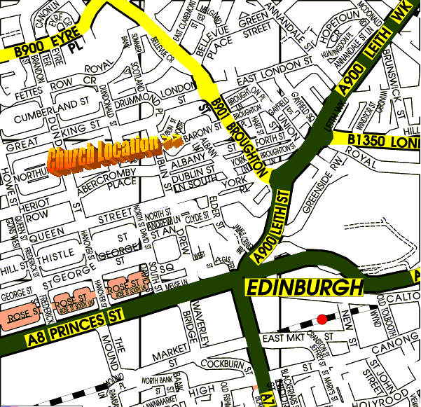 Church location map